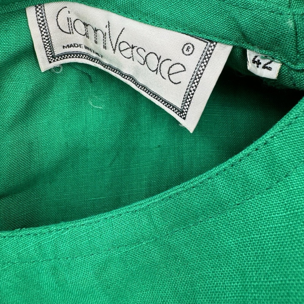 RARE VINTAGE Gianni Versace Dress Womens 42 Wrap Sheath Layered Tiered Italy - Picture 10 of 14